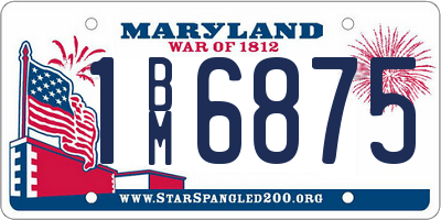 MD license plate 1BM6875