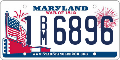 MD license plate 1BM6896