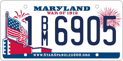 MD license plate 1BM6905