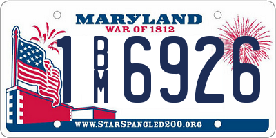 MD license plate 1BM6926