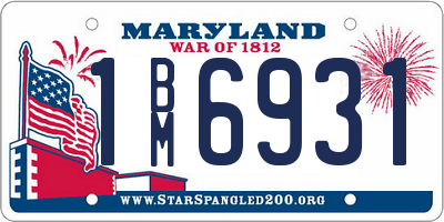 MD license plate 1BM6931