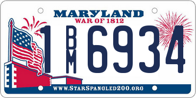 MD license plate 1BM6934