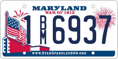 MD license plate 1BM6937