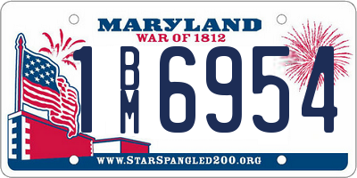 MD license plate 1BM6954
