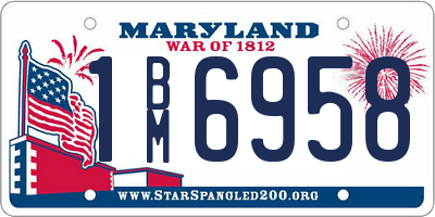 MD license plate 1BM6958