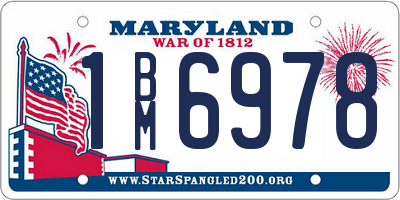 MD license plate 1BM6978