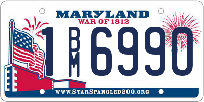 MD license plate 1BM6990