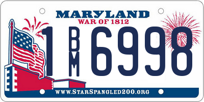 MD license plate 1BM6998