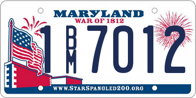 MD license plate 1BM7012