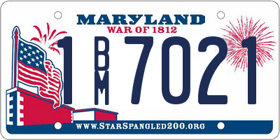 MD license plate 1BM7021