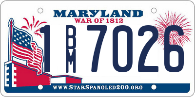 MD license plate 1BM7026