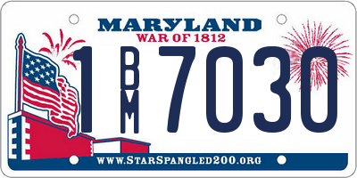 MD license plate 1BM7030