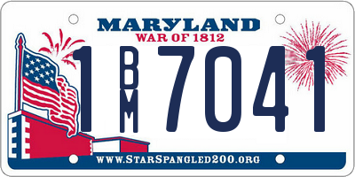 MD license plate 1BM7041