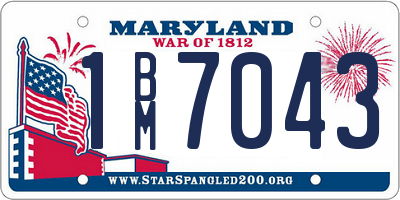 MD license plate 1BM7043