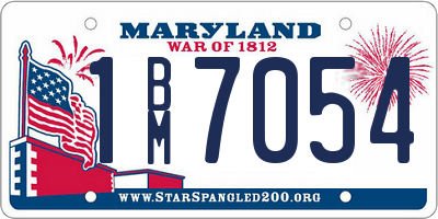 MD license plate 1BM7054