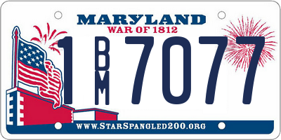 MD license plate 1BM7077