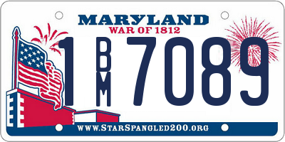 MD license plate 1BM7089