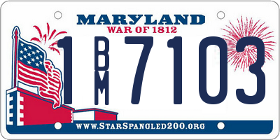 MD license plate 1BM7103