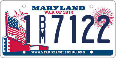 MD license plate 1BM7122