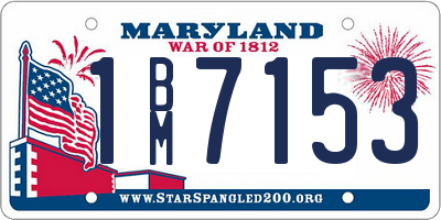 MD license plate 1BM7153