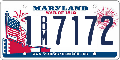 MD license plate 1BM7172