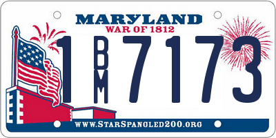 MD license plate 1BM7173