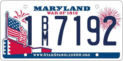 MD license plate 1BM7192