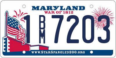 MD license plate 1BM7203