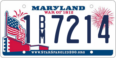 MD license plate 1BM7214