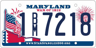 MD license plate 1BM7218