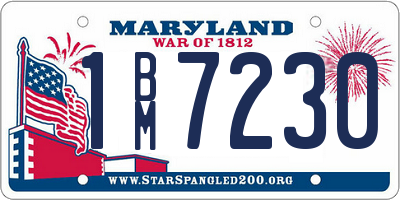 MD license plate 1BM7230