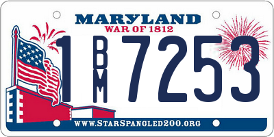 MD license plate 1BM7253