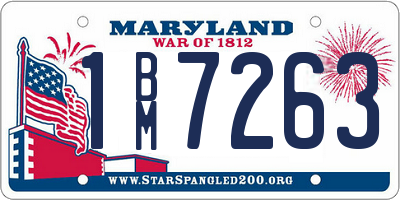 MD license plate 1BM7263