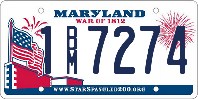 MD license plate 1BM7274