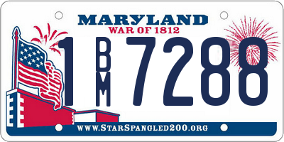 MD license plate 1BM7288
