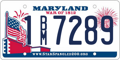 MD license plate 1BM7289