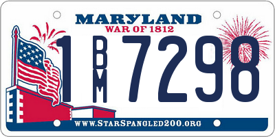 MD license plate 1BM7298