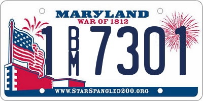 MD license plate 1BM7301