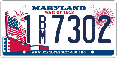 MD license plate 1BM7302
