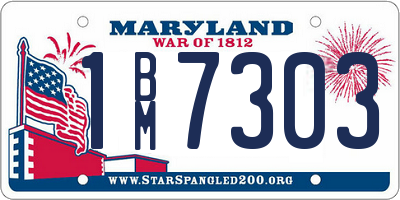 MD license plate 1BM7303
