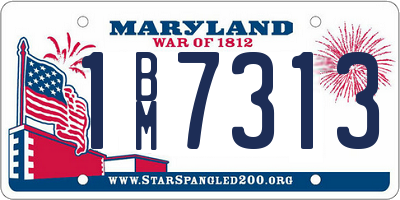 MD license plate 1BM7313