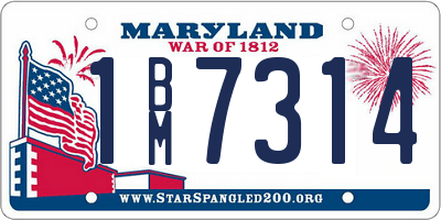 MD license plate 1BM7314