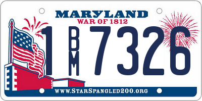 MD license plate 1BM7326