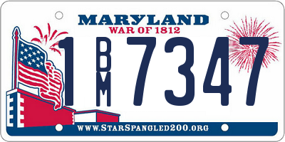 MD license plate 1BM7347