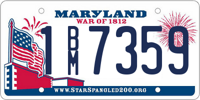 MD license plate 1BM7359