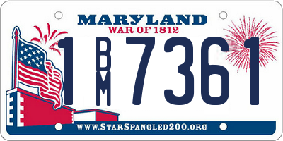 MD license plate 1BM7361