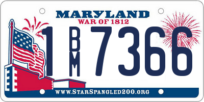 MD license plate 1BM7366
