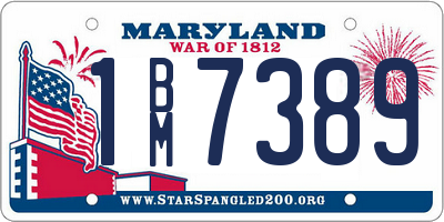 MD license plate 1BM7389