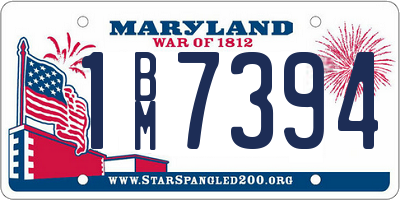 MD license plate 1BM7394