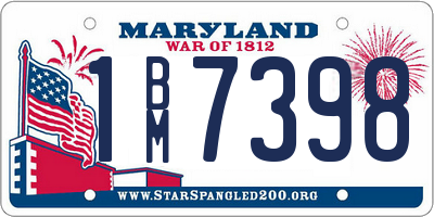 MD license plate 1BM7398